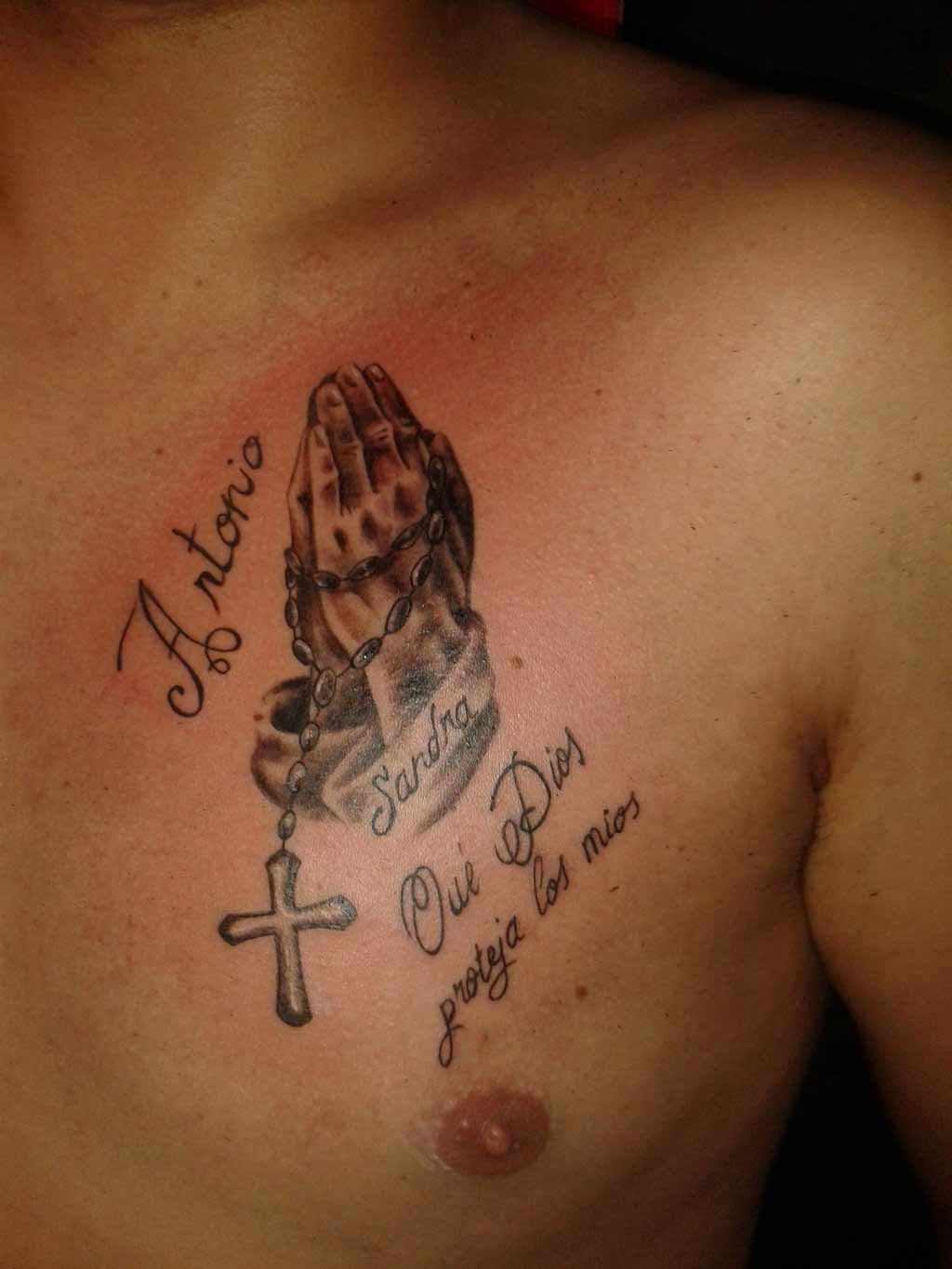 Praying Hand Tattoo With Their Names Suits Praying Hands Tattoo throughout measurements 1024 X 1365