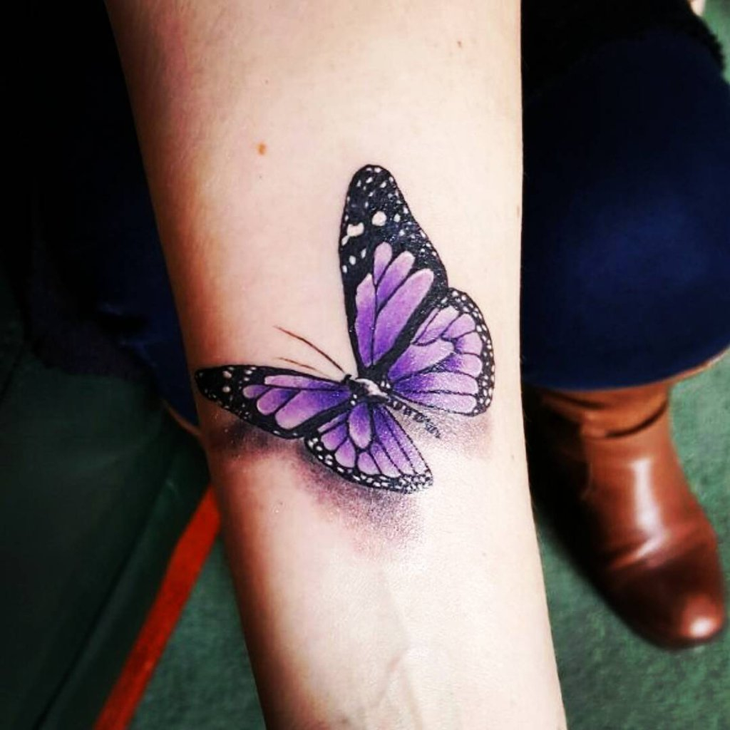 Purple Butterfly Tattoo On Inner Arm pertaining to sizing 1024 X 1024