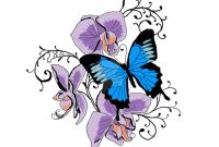 Purple Orchid And Butterfly Tattoo Enviedesigns On Deviantart inside proportions 894 X 894