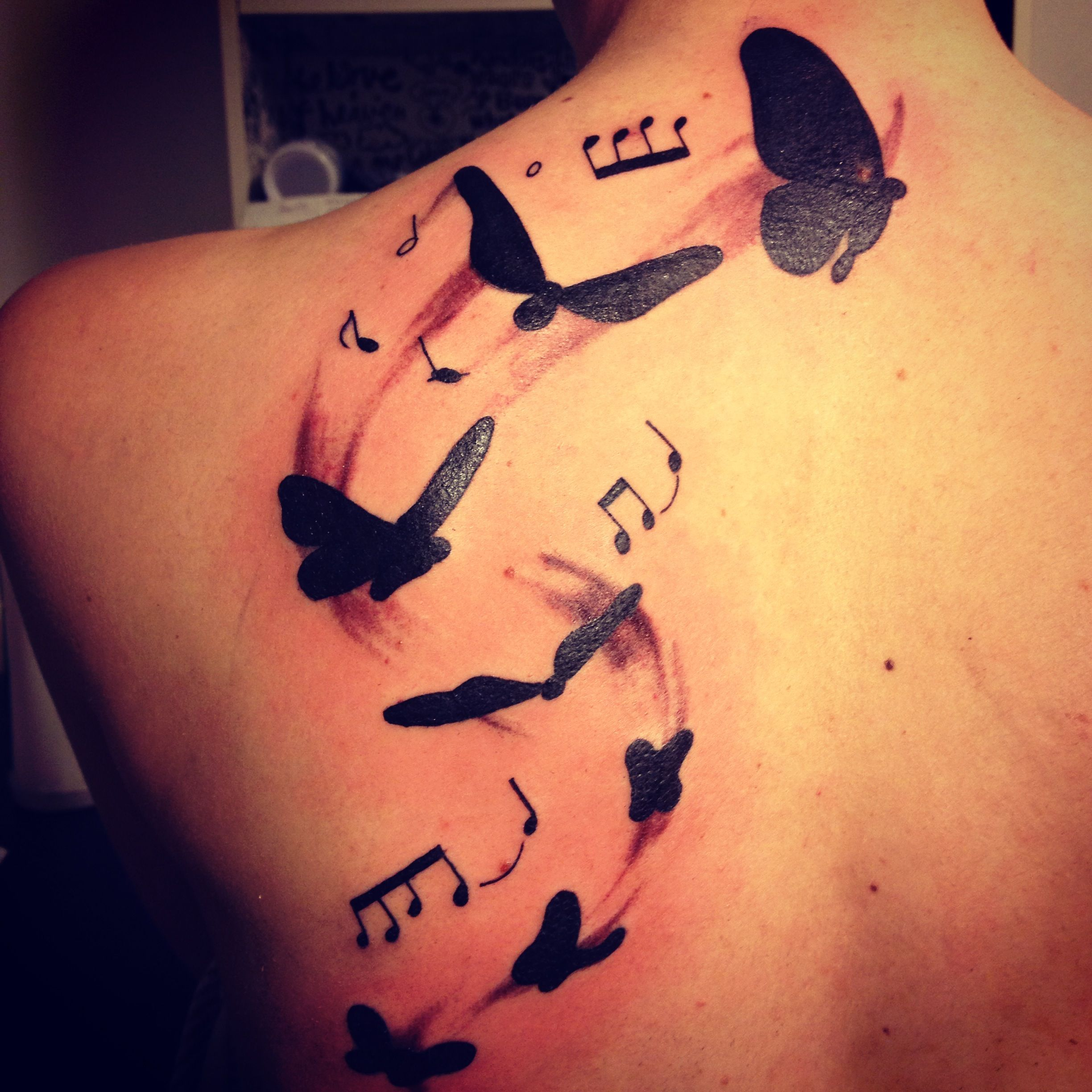 Put In Birds Instead Of Butterfly Tattoo Ideas Tattoos Music within size 2448 X 2448
