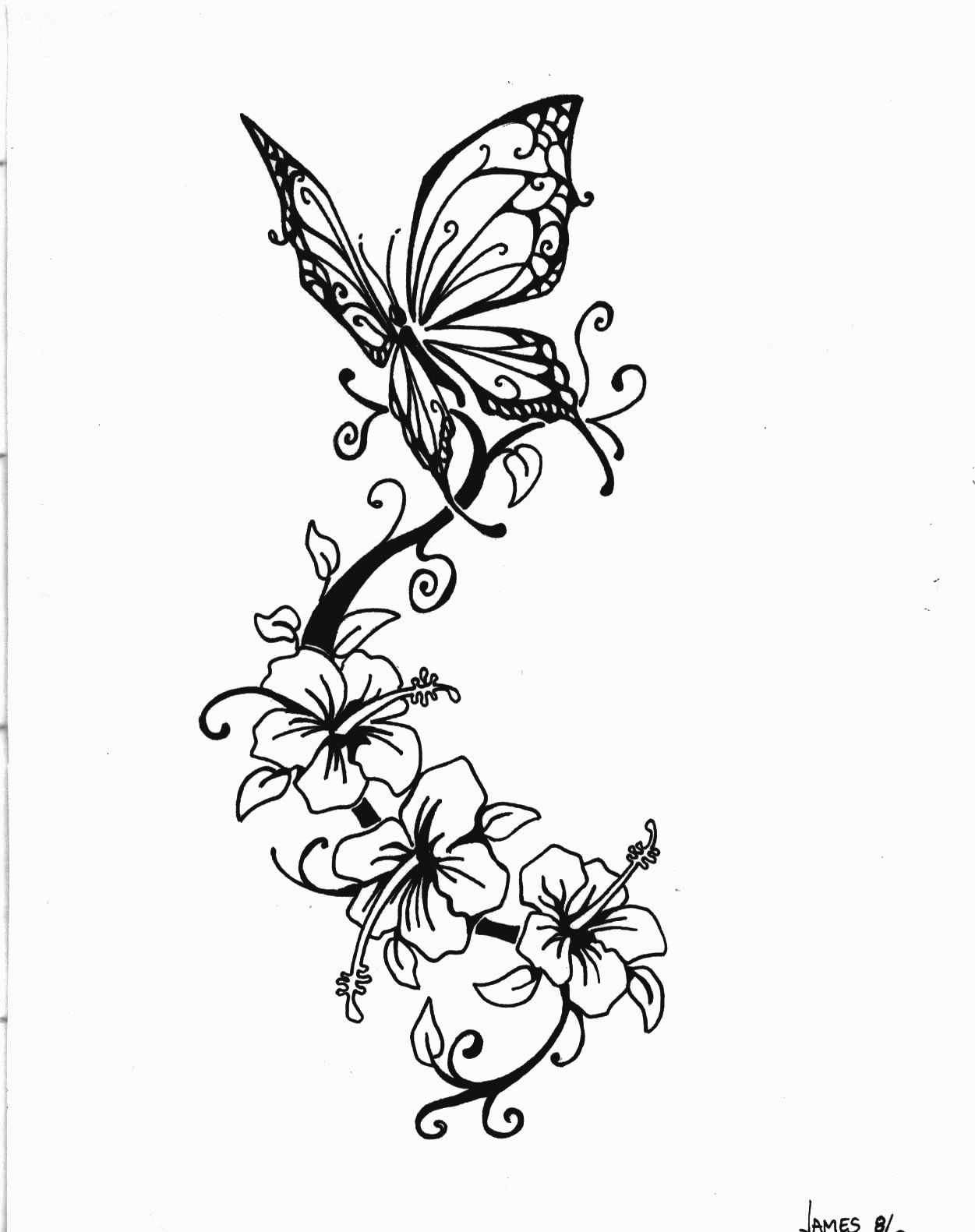 Pyrography Of Butterflys Lily Flowers And Butterfly Tattoo Design in dimensions 1251 X 1581
