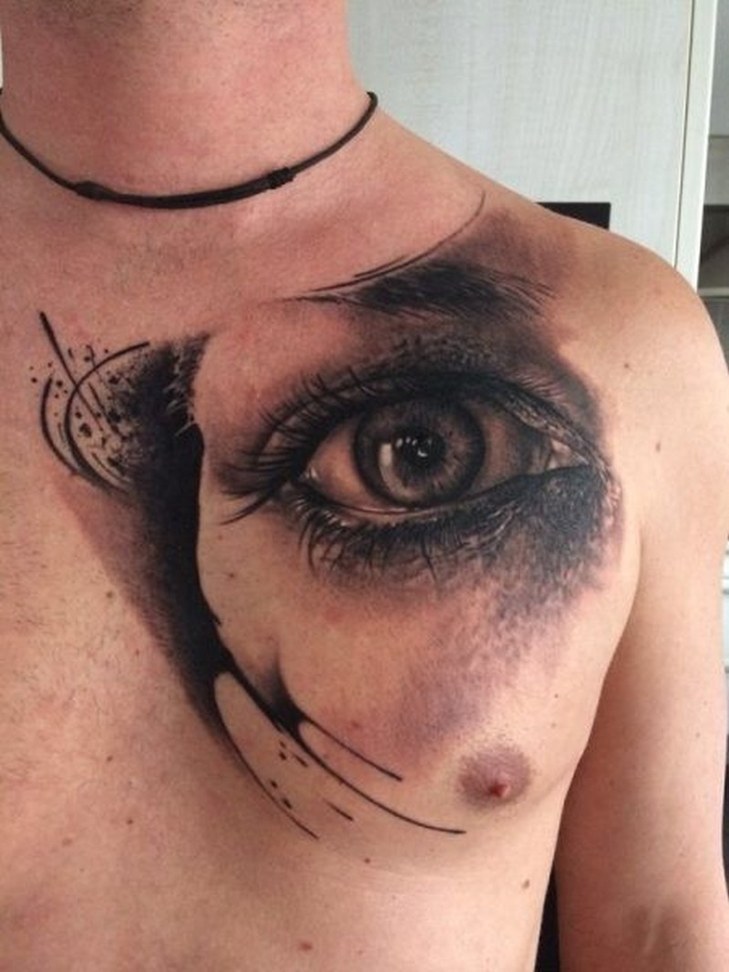 Realistic Eye Tattoo On Chest For Men Tattoos Book 65000 within dimensions 800 X 1067