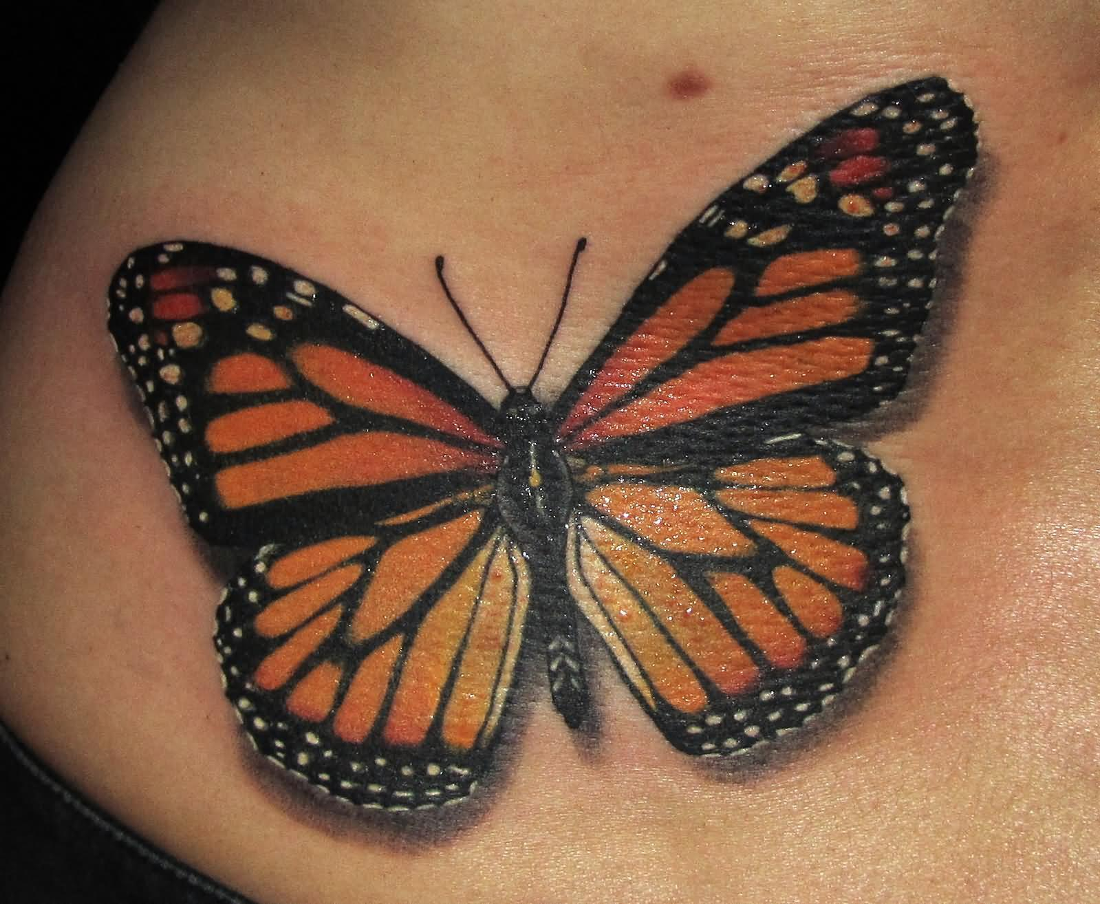 Realistic Monarch Butterfly Tattoo for size 1599 X 1314