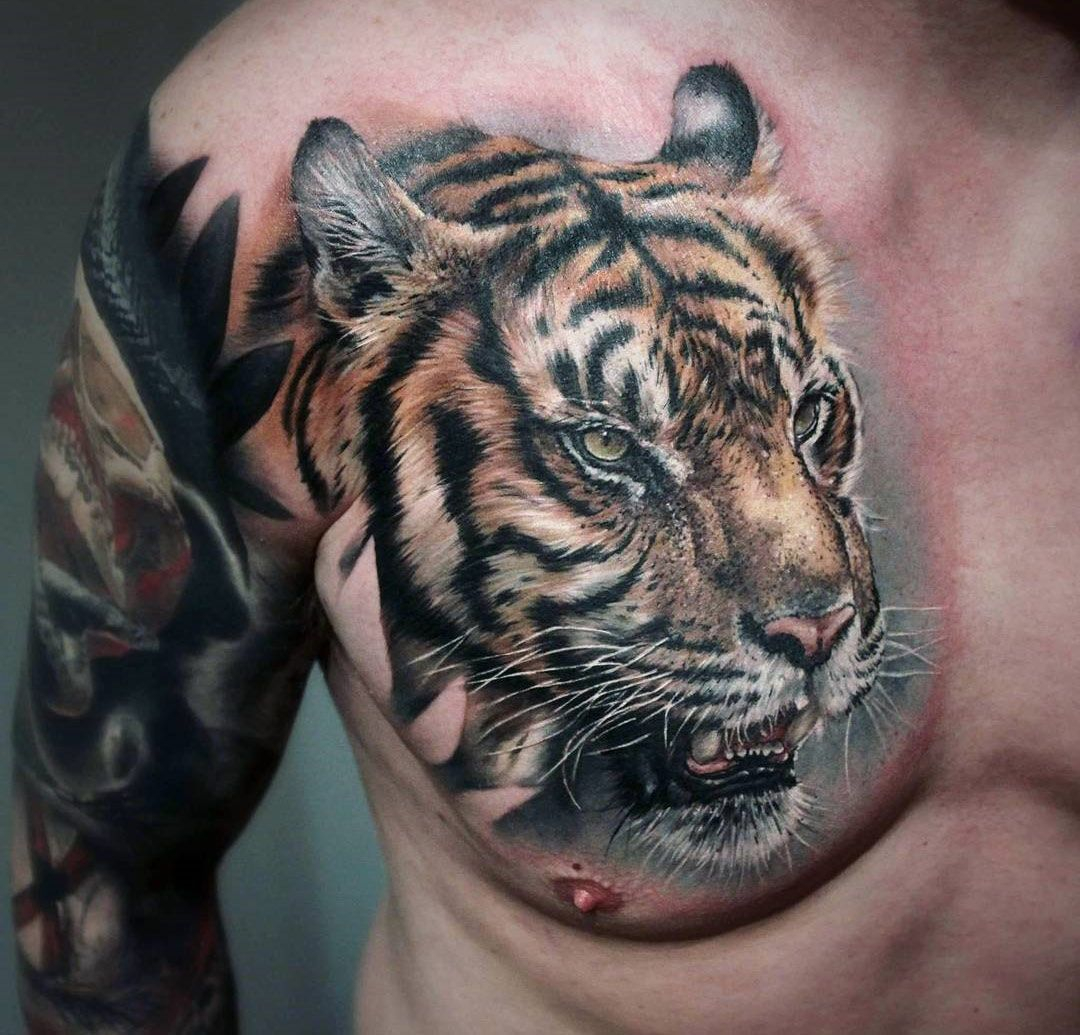 Realistic Tiger Face Animal Tattoos Tiger Tattoo Tiger in sizing 1080 X 1035