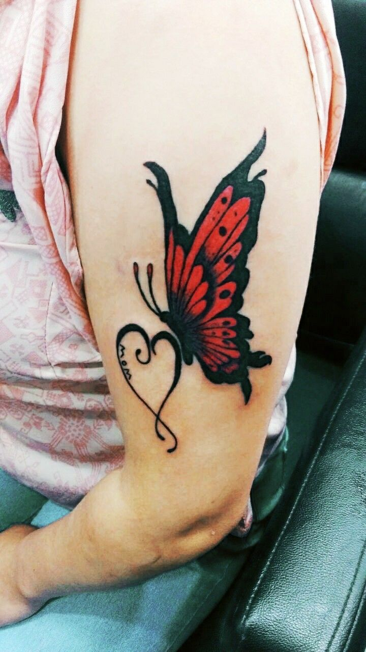 Red And Black Butterfly With Heart Shape Tattoo Design Kalakriti with size 720 X 1280