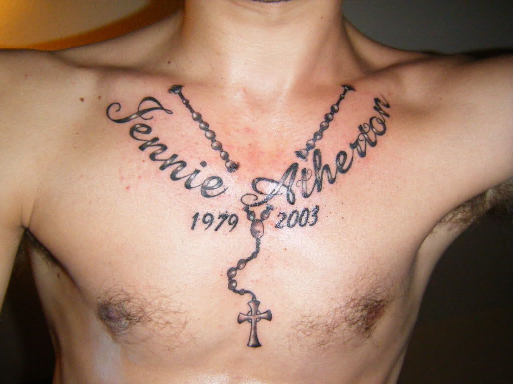 Rosary Beads Tattoo Designs On Chest Neck Tattoo Rosary Cross in proportions 1024 X 768