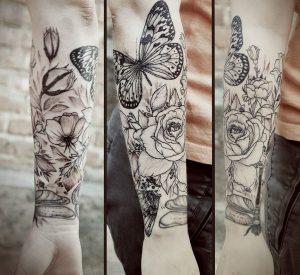Rose And Butterfly Tattoo Diana Severinenko Design Of Tattoos intended for dimensions 935 X 856
