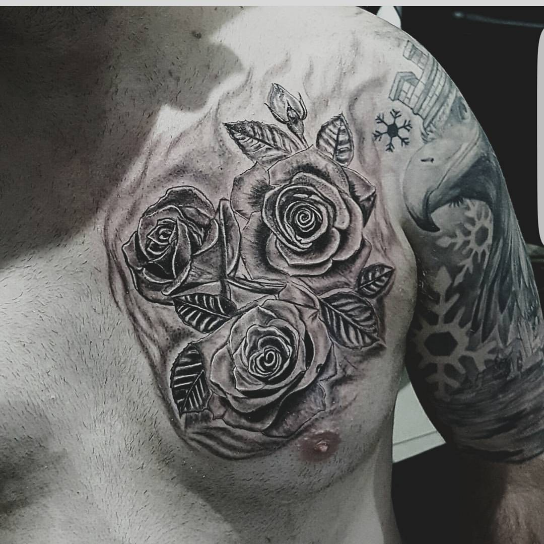 Rose Tattoos Chest Design Lava360 pertaining to proportions 1080 X 1080