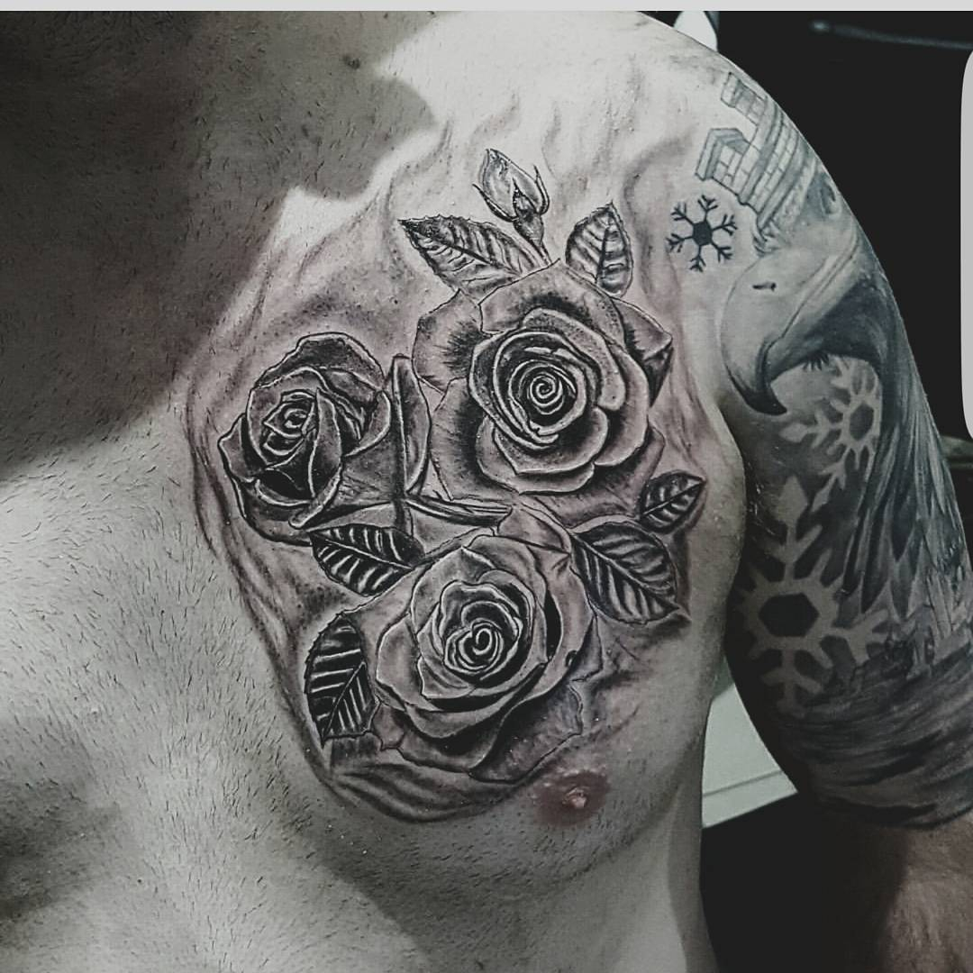 Rose Tattoos Chest Design Lava360 regarding proportions 1080 X 1080