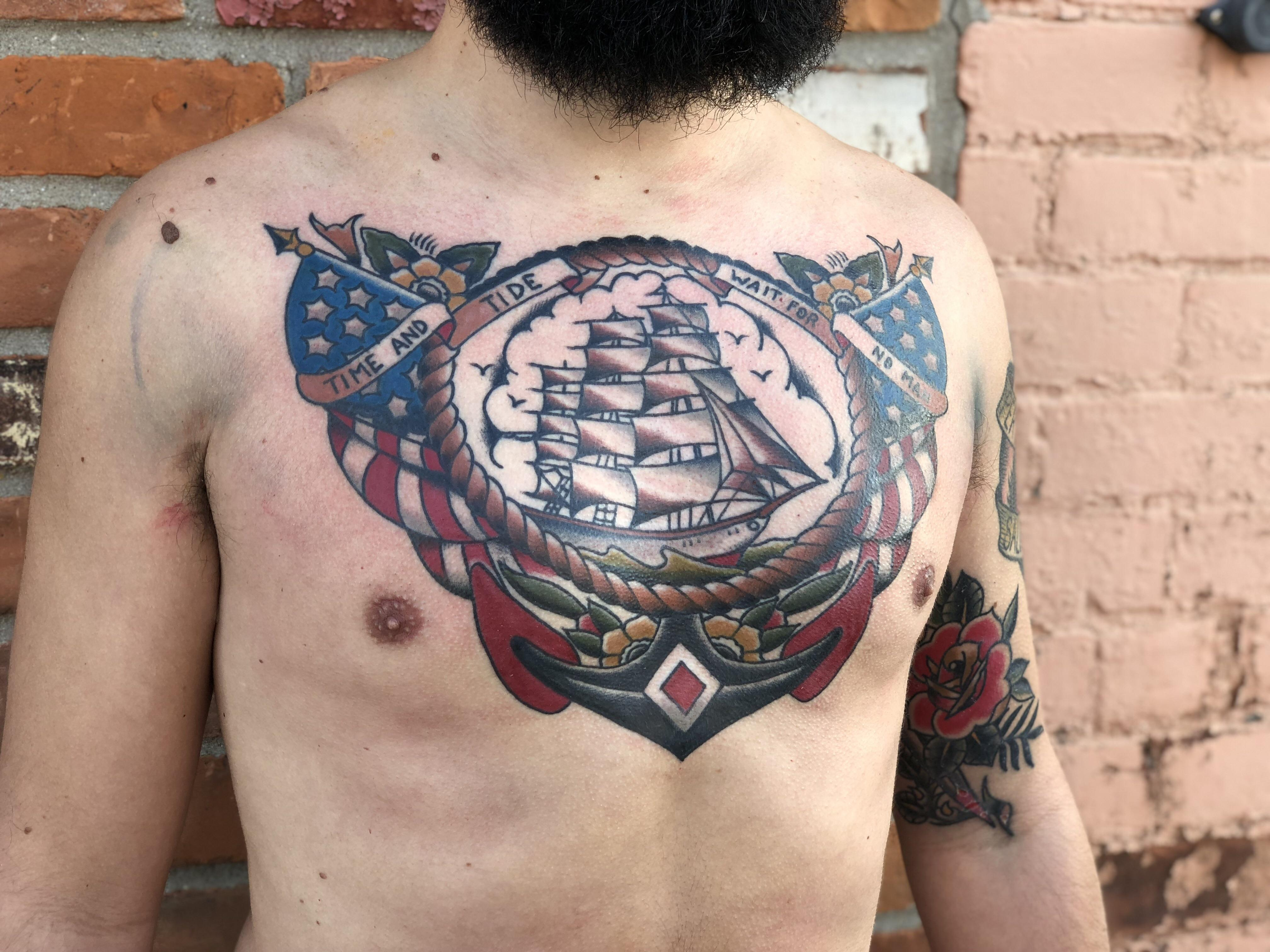 Sailor Jerry Chest Piece Done Joe Destefano At Electric Park pertaining to proportions 4032 X 3024