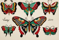 Sailor Jerry Inspired Butterflies Tattooflash Traditionaltattoo for dimensions 1080 X 1080