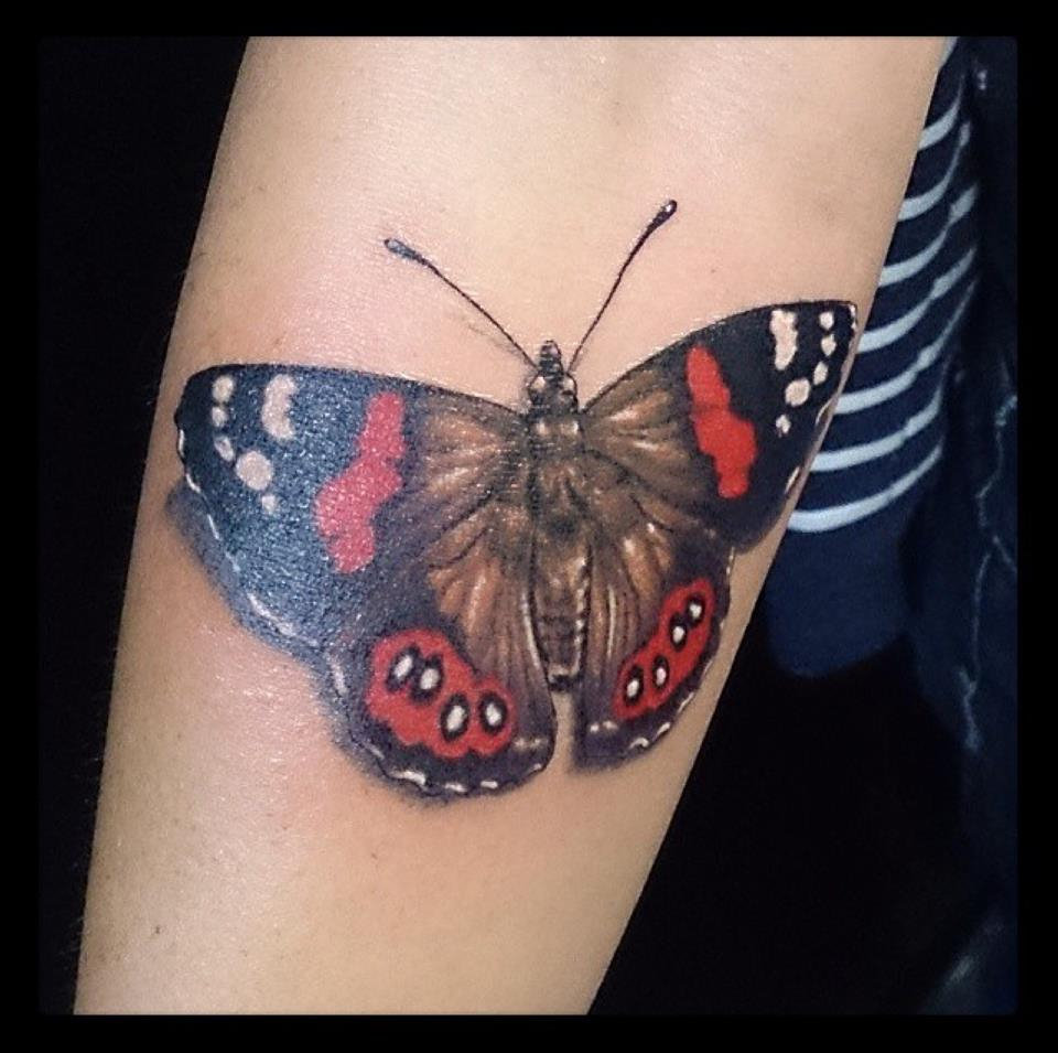 Scarlet Peacock Butterfly Inner Vision Tattoo with regard to proportions 960 X 955