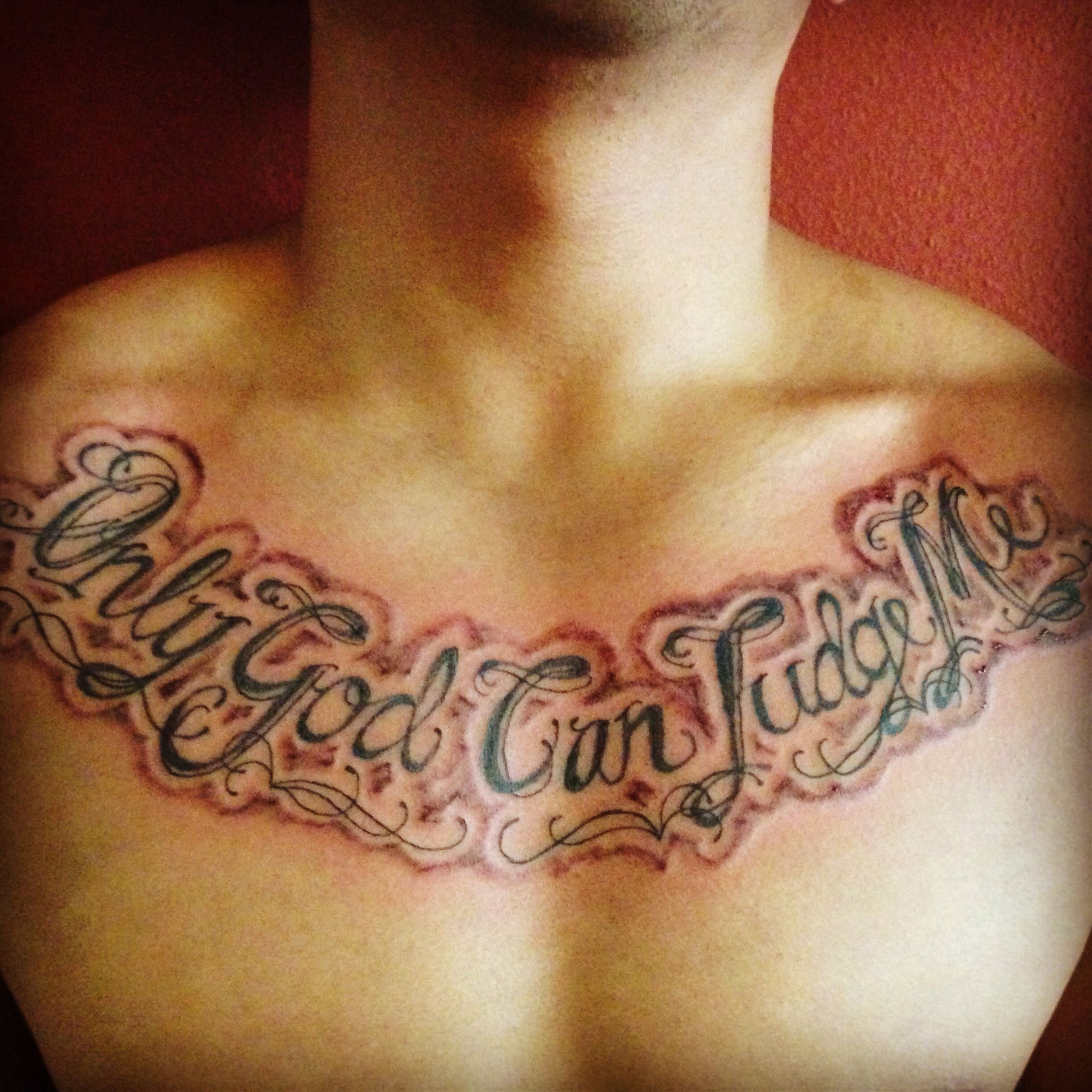 Second Pass On This Script Chest Tattoo Ranz Tattoos within size 2448 X 2448