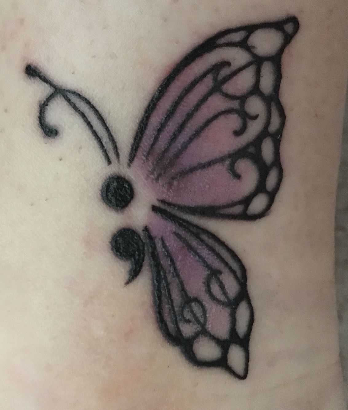 Semicolon Butterfly Inspiration Semicolon Butterfly Tattoo within sizing 1132 X 1334