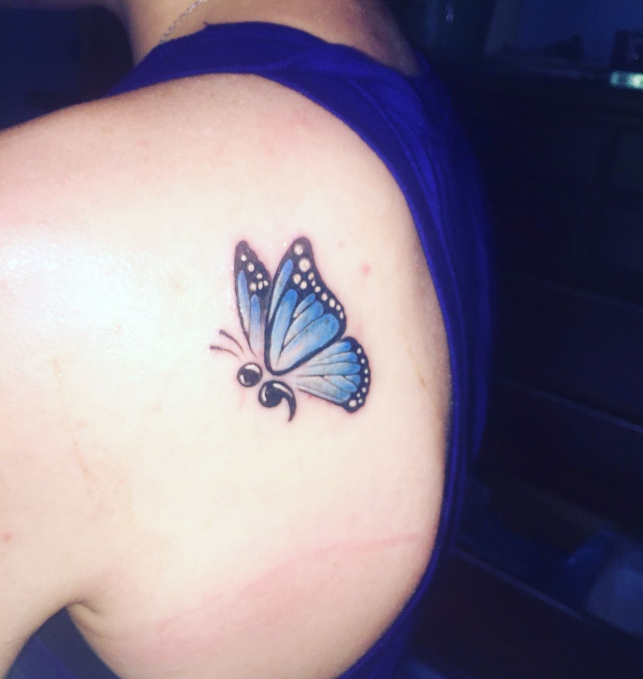 Semicolon Butterfly Tattoo Photos Semicolon Tattoo Tattoos for measurements 1264 X 1334