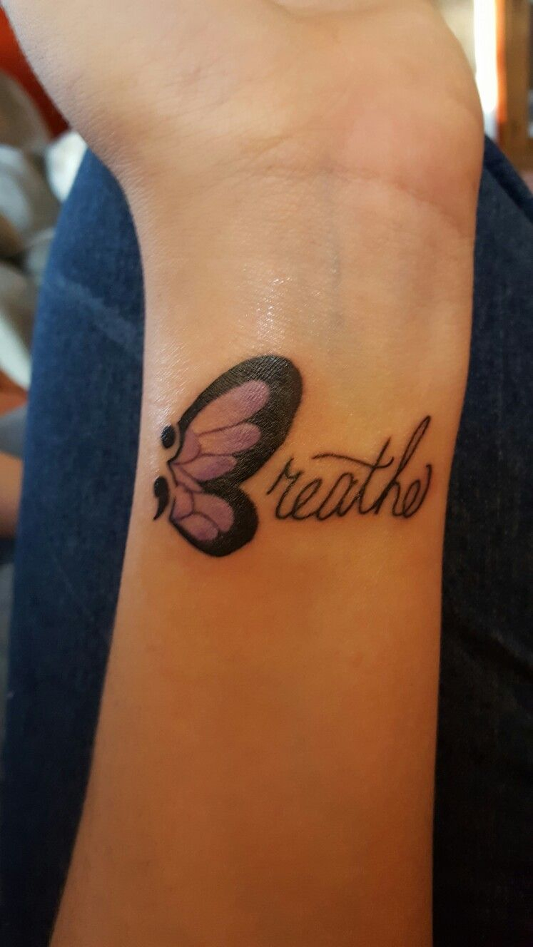 Semicolon Butterfly Wings Are Capital B Of The Word Breathe for sizing 747 X 1328