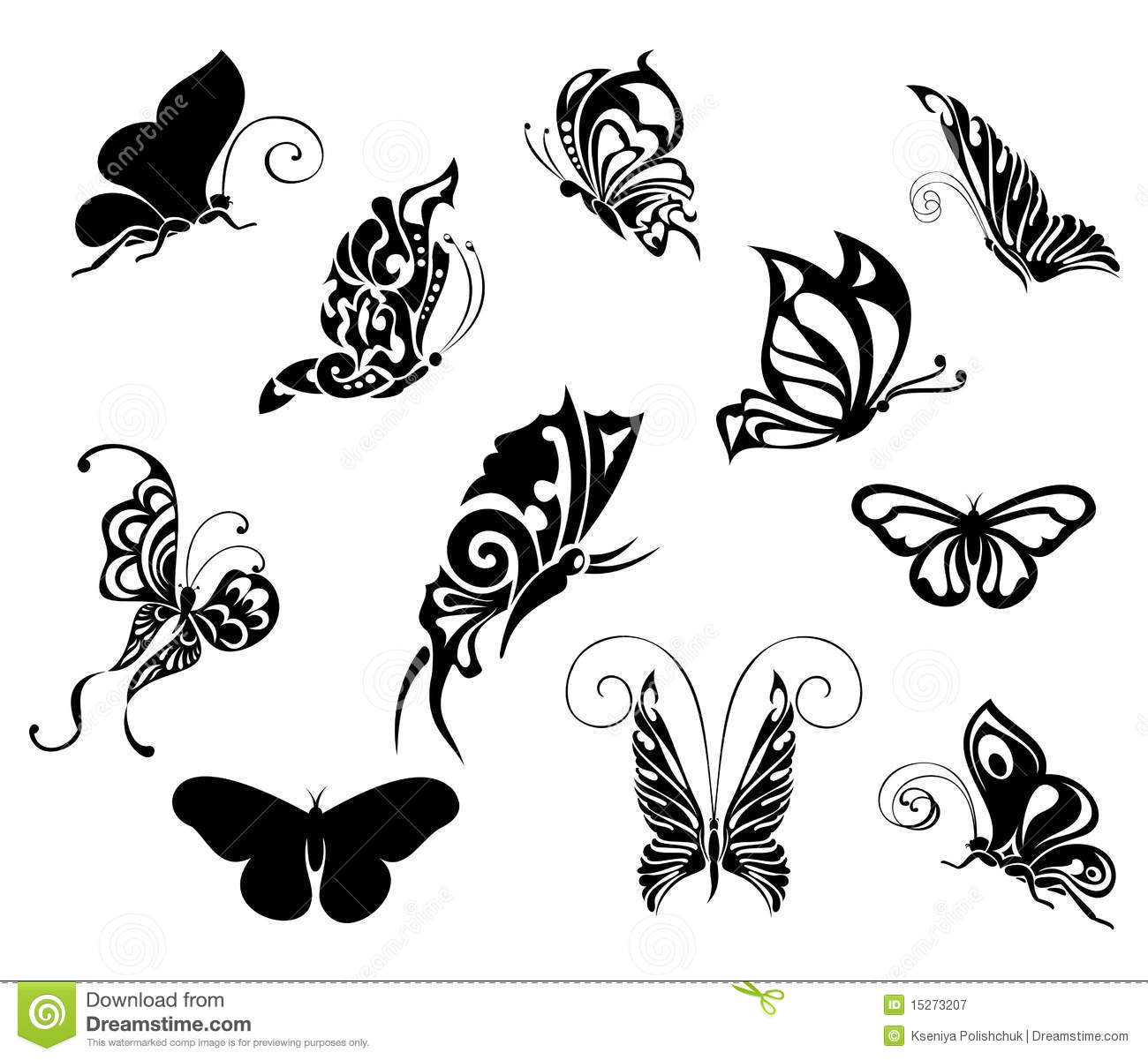 Set Of Tattoo Butterflies Tattoo Design Stock Vector Illustration in size 1300 X 1201