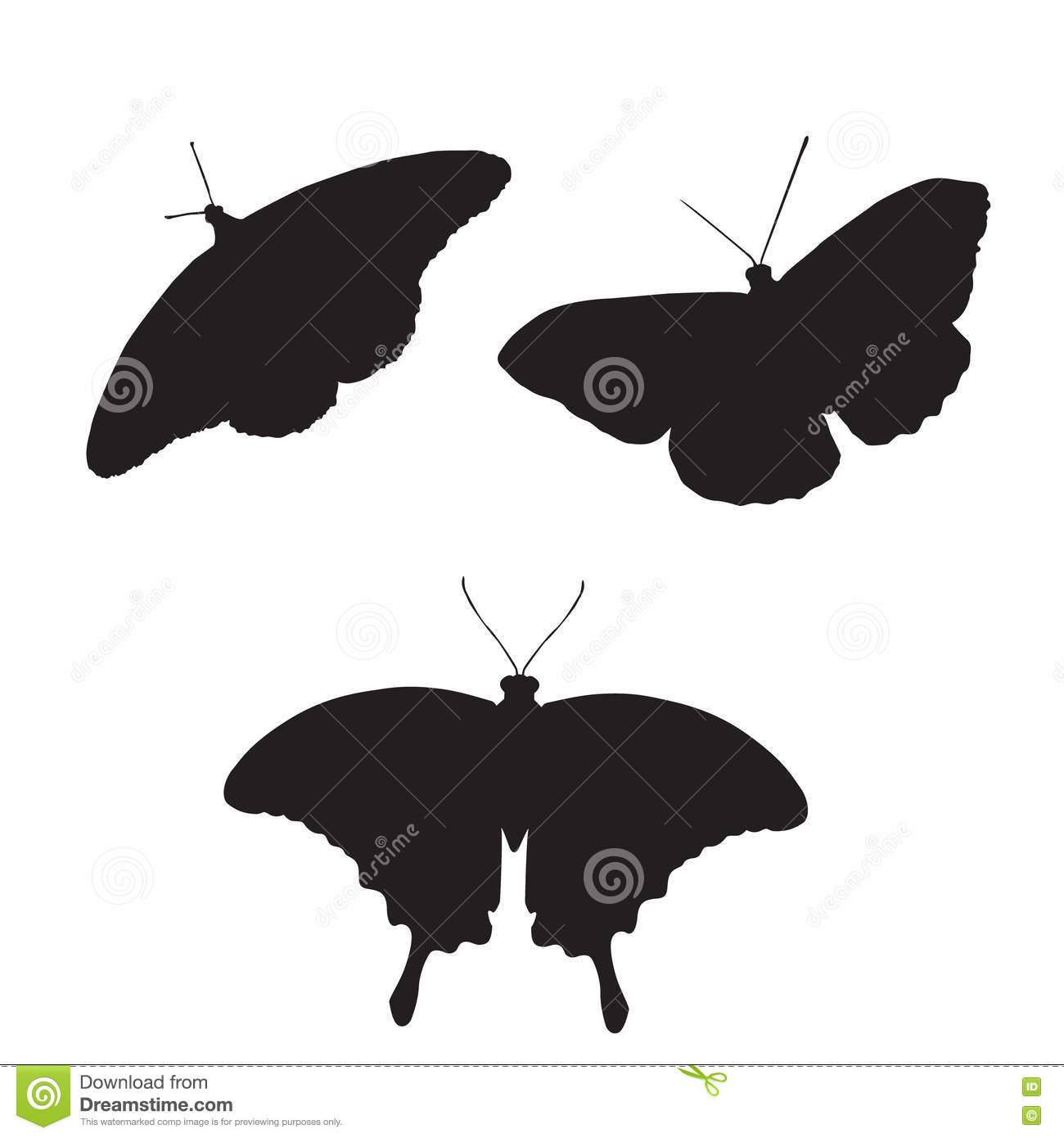 Set Of Vector Butterflies Three Butterfly Silhouette Stock Vector intended for sizing 1300 X 1390