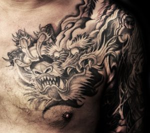 Shoulder To Chest Dragon Tattoo Chronic Ink Japanese Dragon inside proportions 3132 X 2776