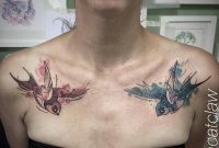 Sketchy Style Matching Swallow Tattoos On The Chest regarding measurements 960 X 960