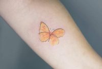 Sketchy Yellow Butterfly Tattoo On The Left Inner pertaining to sizing 1000 X 1000