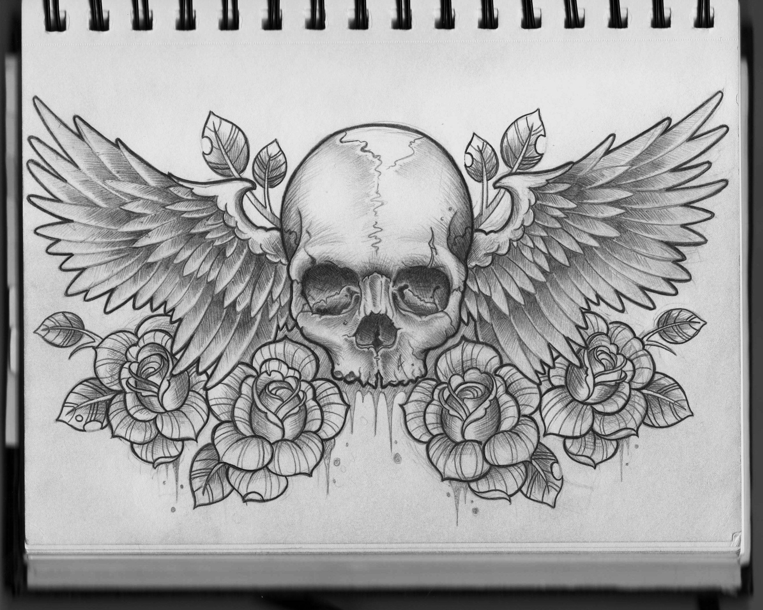 Skull And Wings Chest Design Ink Filigree Tattoo Tattoos Chest regarding size 2650 X 2122