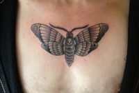 Skull In Moth Tattoo On Man Chest Moth Tattoo Moth Tattoo Chest intended for sizing 1200 X 1599