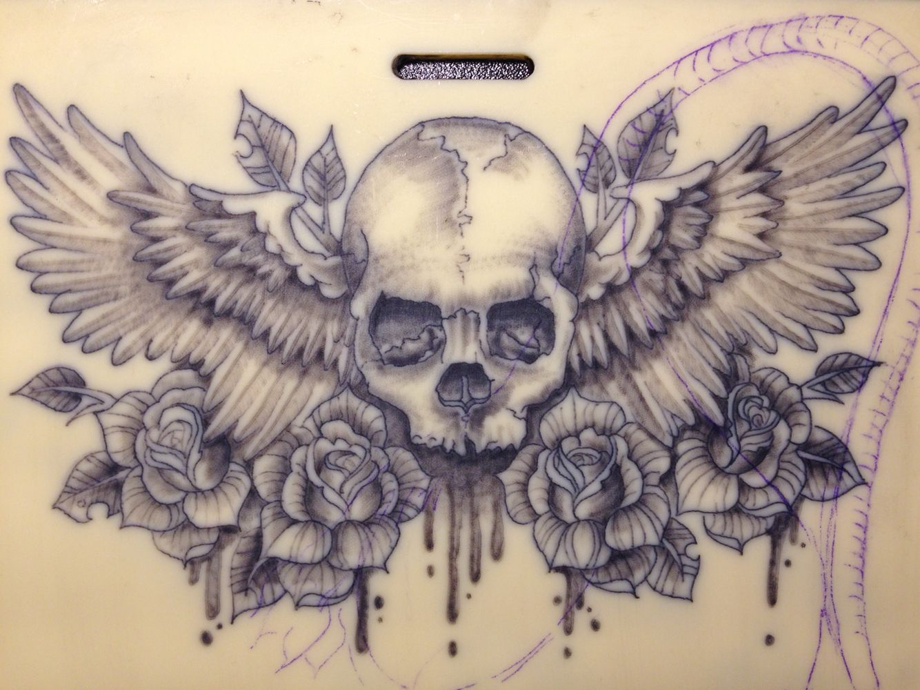 Skull Wings Tattoo Badass Realistic Tattoo Chest Tattoo intended for proportions 1334 X 1000
