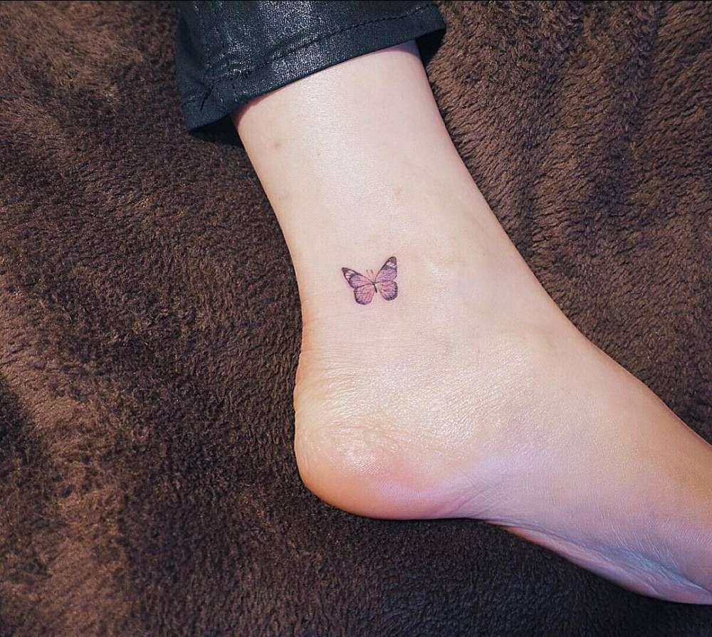 Small Butterfly Tattoo On The Left Inner Ankle Tattoo Artist Nando throughout measurements 1000 X 895