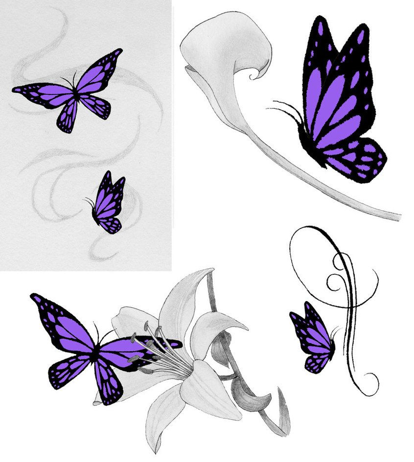 Small Butterfly Tattoos Purple Butterfly Tattoos Jess Wood On with size 846 X 945