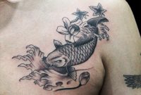 Small Koi Fish Black And Grey Tattoo On Chest My Tattoo Artwork regarding dimensions 1181 X 1181