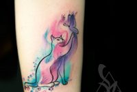 Small Water Color Cat And Butterfly Wrist Tattoo With Splashes Of for measurements 1280 X 1280