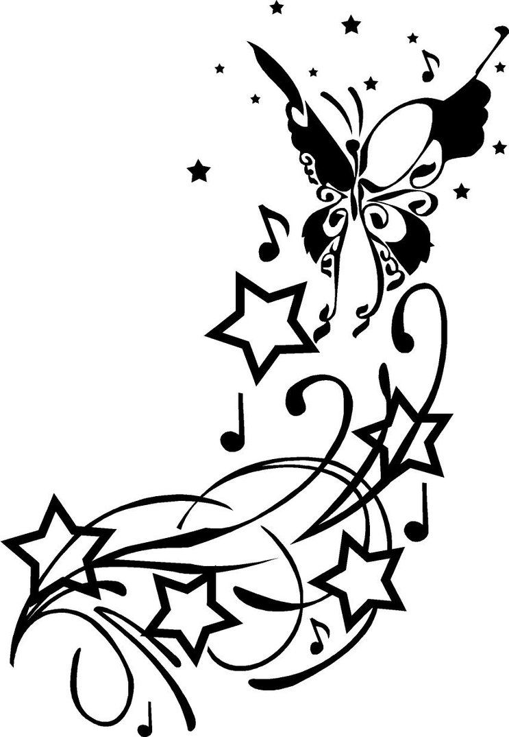 Stars Butterfly Tattoo Tattoos Picture Tattoos Tattoos with dimensions 743 X 1074