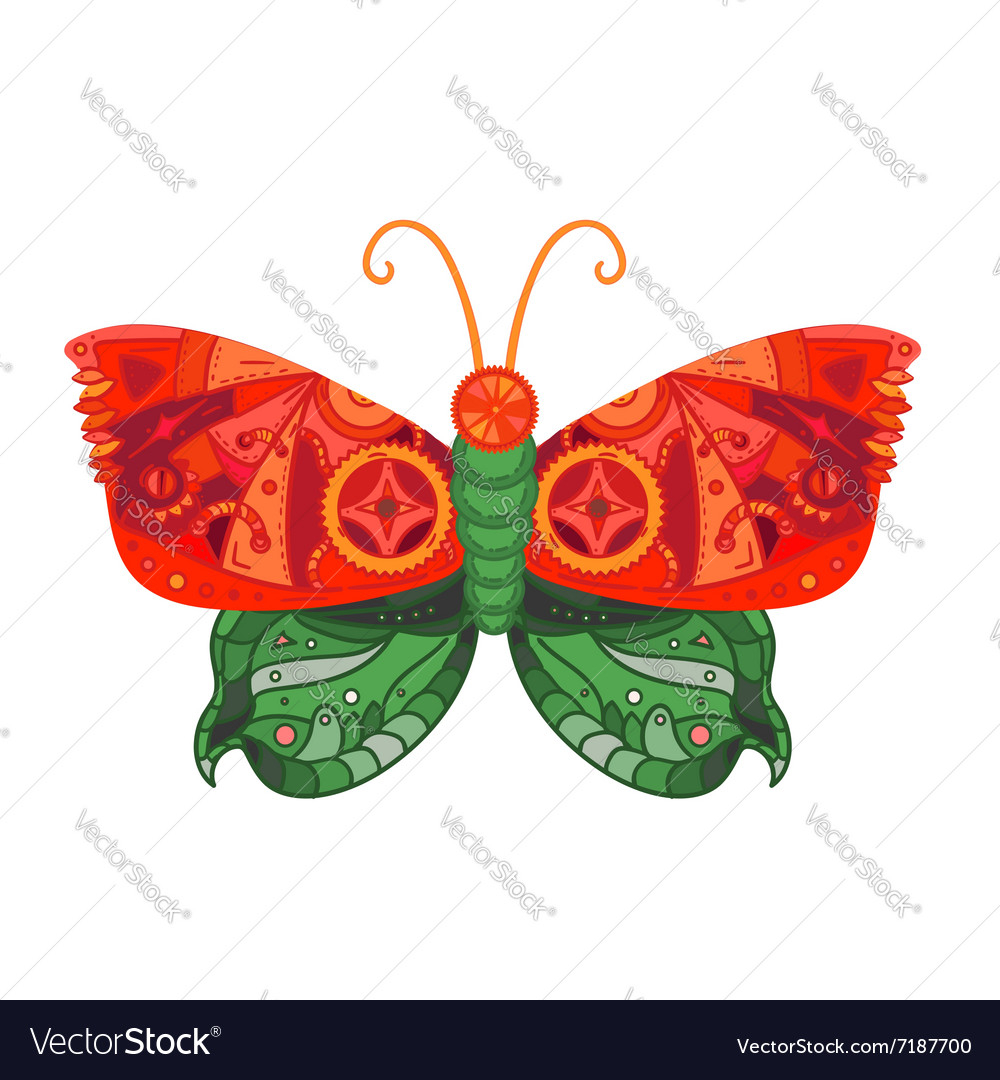 Steampunk Butterfly Tattoo Royalty Free Vector Image within measurements 1000 X 1080