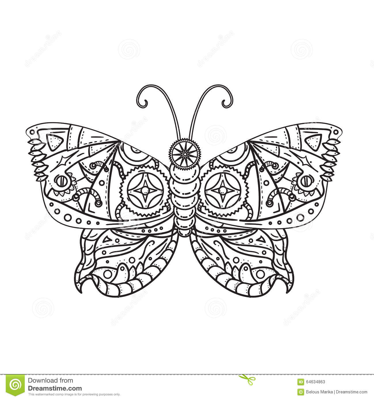 Steampunk Butterfly Tattoo Stock Illustration Illustration Of High regarding measurements 1300 X 1390