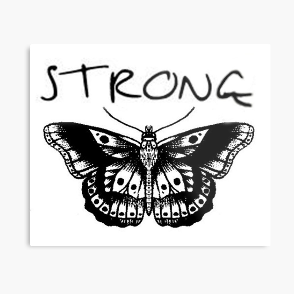Strong Harry Styles Butterfly Tattoo Metal Print Bananakid for size 1000 X 1000