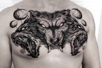 Super Mad Chest Piece Tattoos On Men Chest Tattoo Wolf Wolf within proportions 1080 X 1066