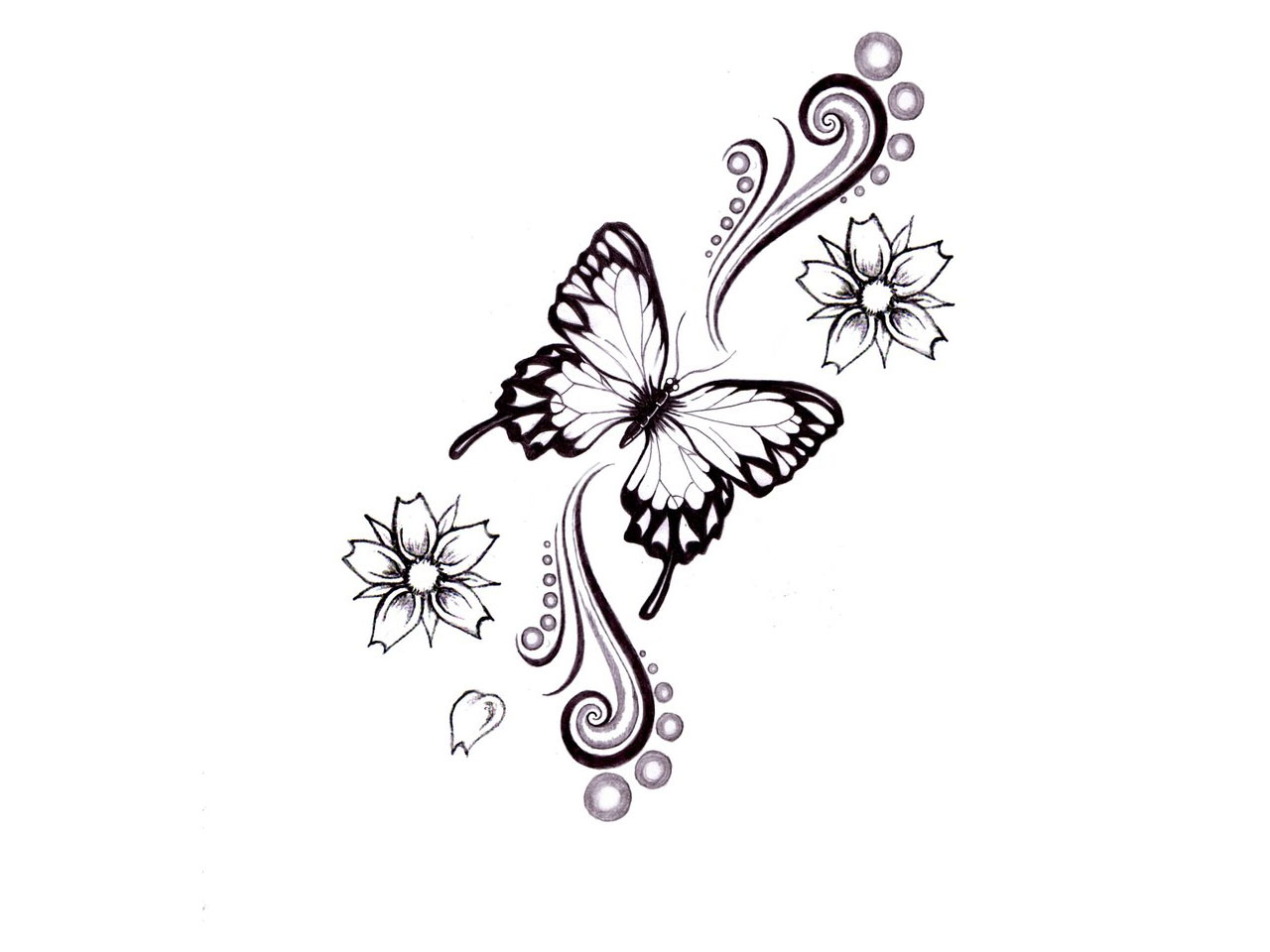 Swirl Butterfly Tattoo Design with proportions 1280 X 960.