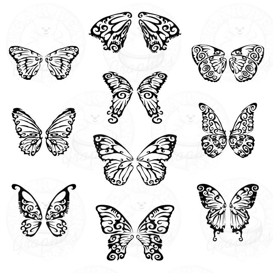Tattoo Butterfly Wings New Clip Art Sets Butterfly Wing Tattoo pertaining to proportions 900 X 900