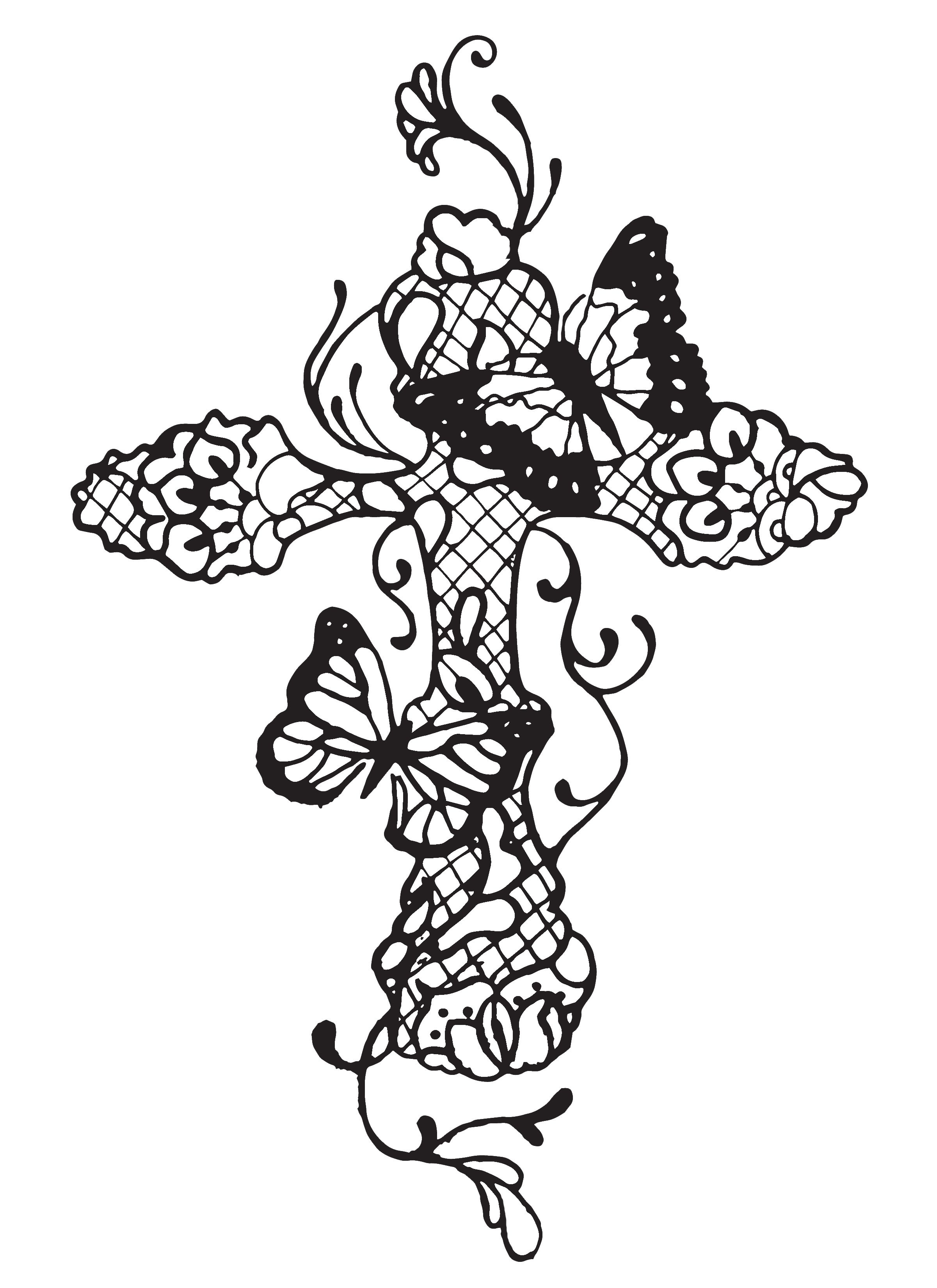 Butterfly With Cross Tattoos Designs Arm Tattoo Sites