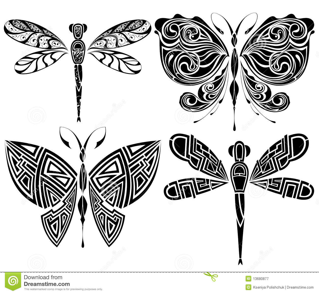 Tattoo Design Butterflydragonfly Stock Vector Illustration Of intended for sizing 1300 X 1197