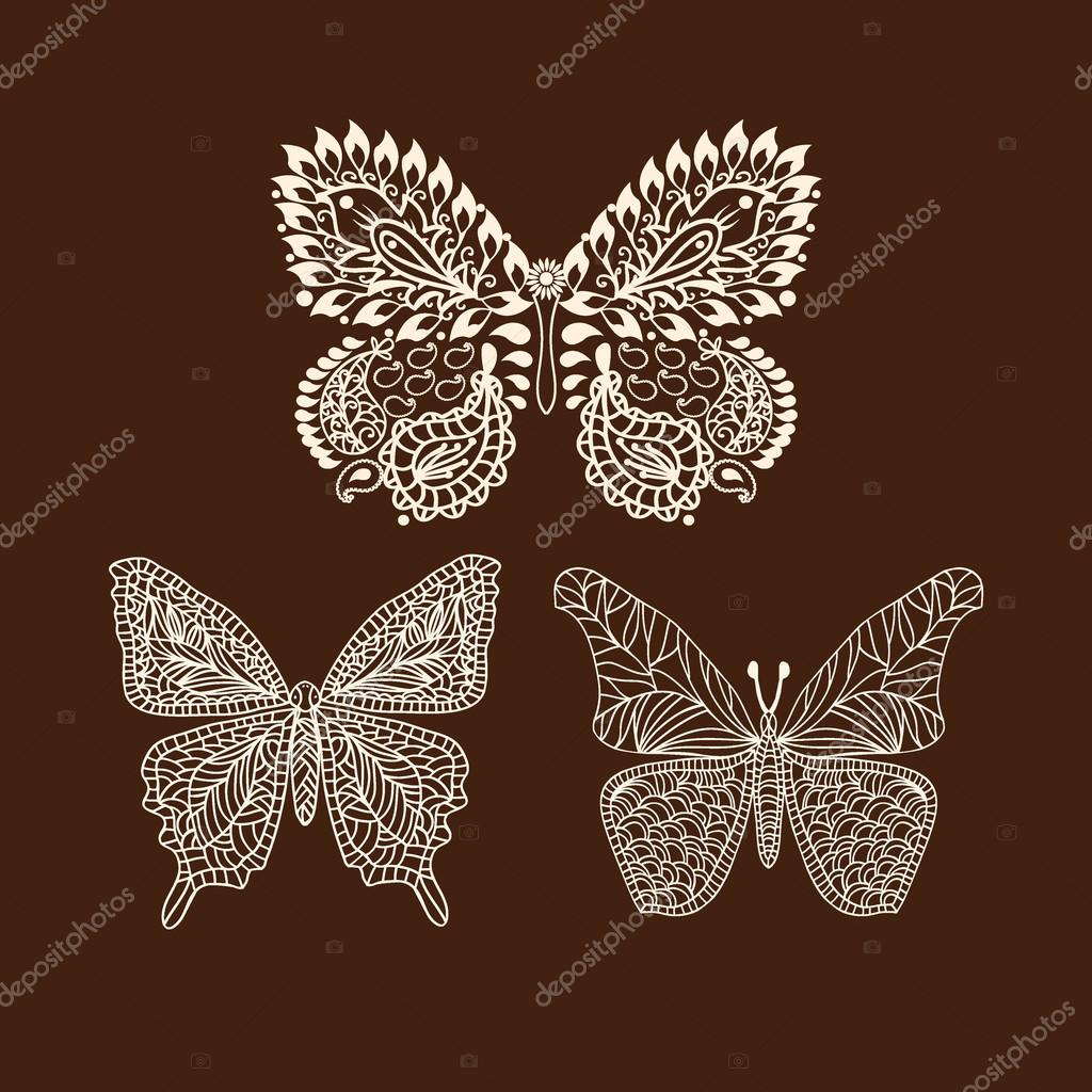 Tattoo Doodle Henna Butterfly Stock Vector Margolana 86683286 within proportions 1024 X 1024