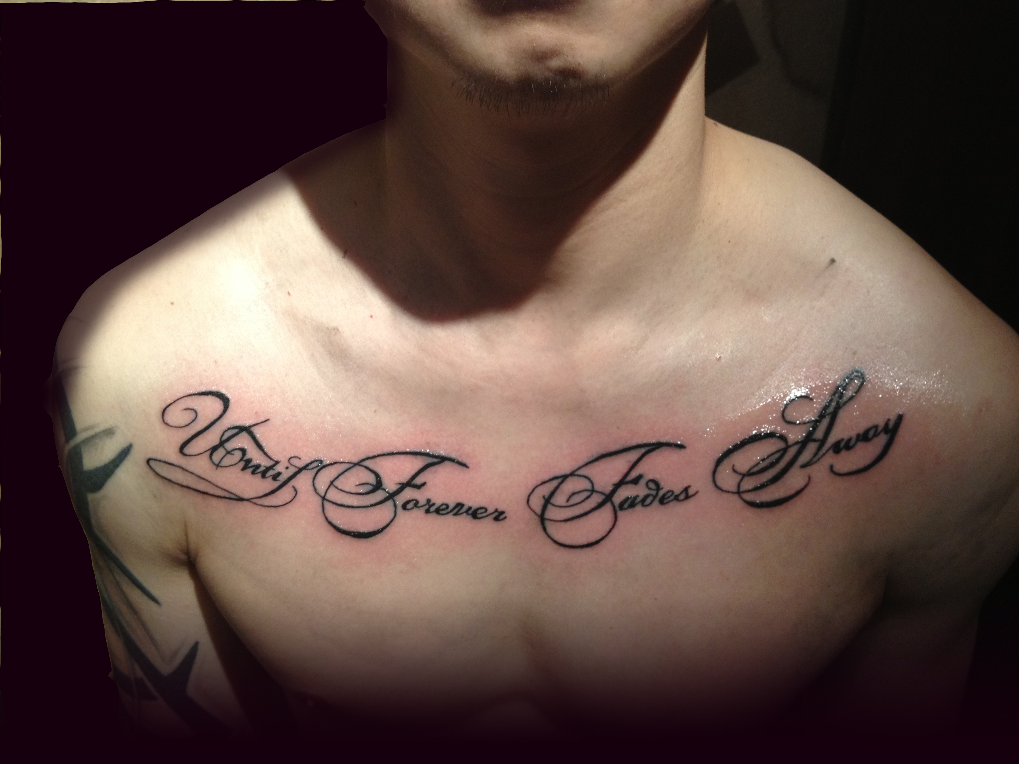 Tattoo Lettering Chest Ellenslillehjorne in sizing 3264 X 2448