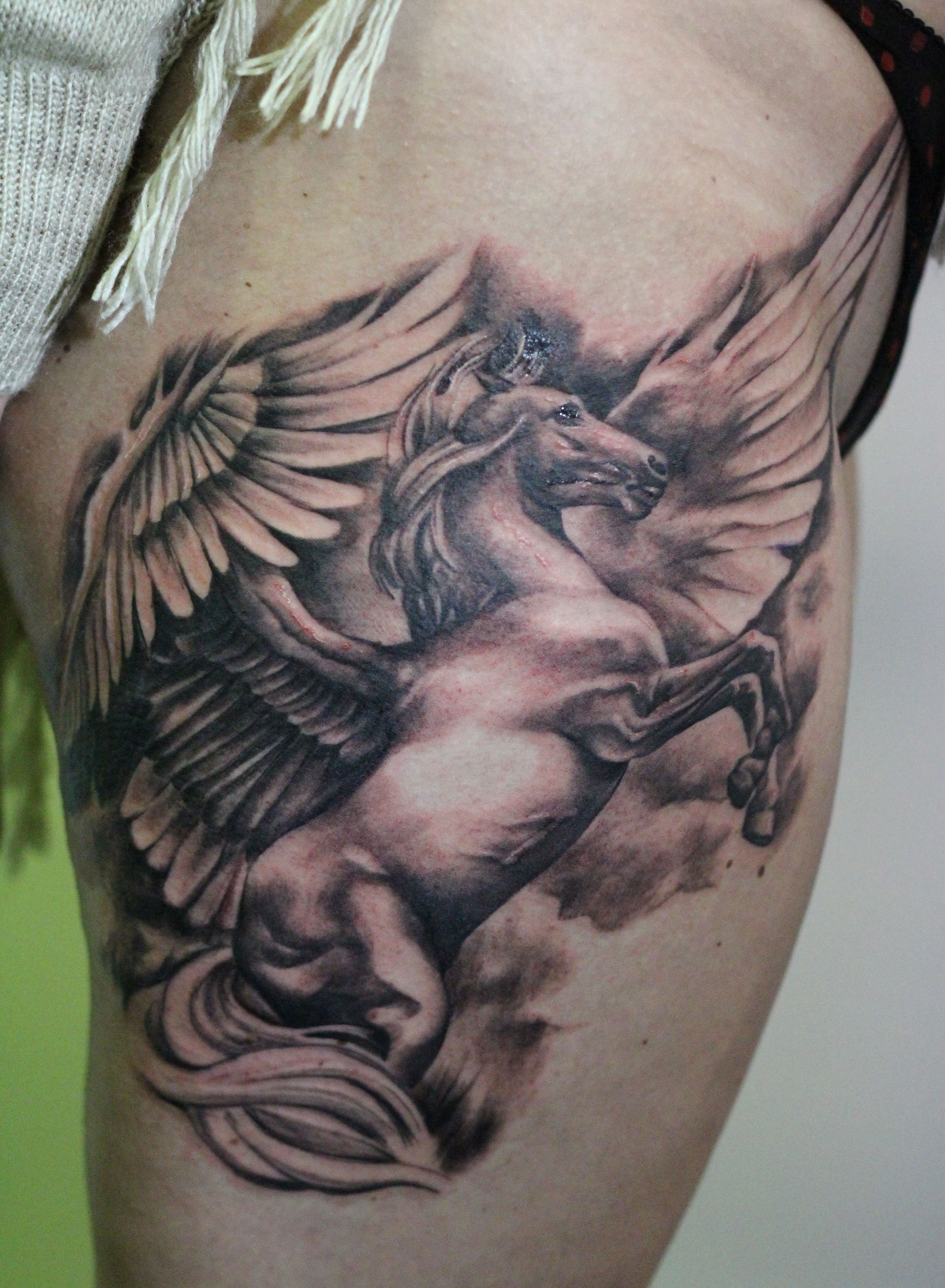 Tattoo Pegasus Tattoo Relistic Tattoo Black And Grey Horse with regard to dimensions 3264 X 4448