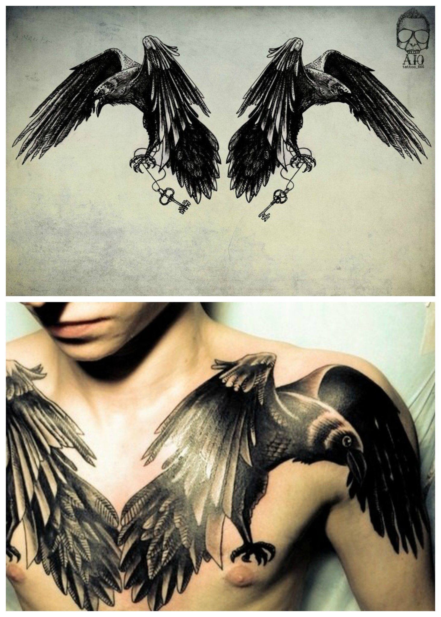 Tattoo Tattoos Raven Tattoo Tattoos Chest Piece Tattoos regarding measurements 1463 X 2048