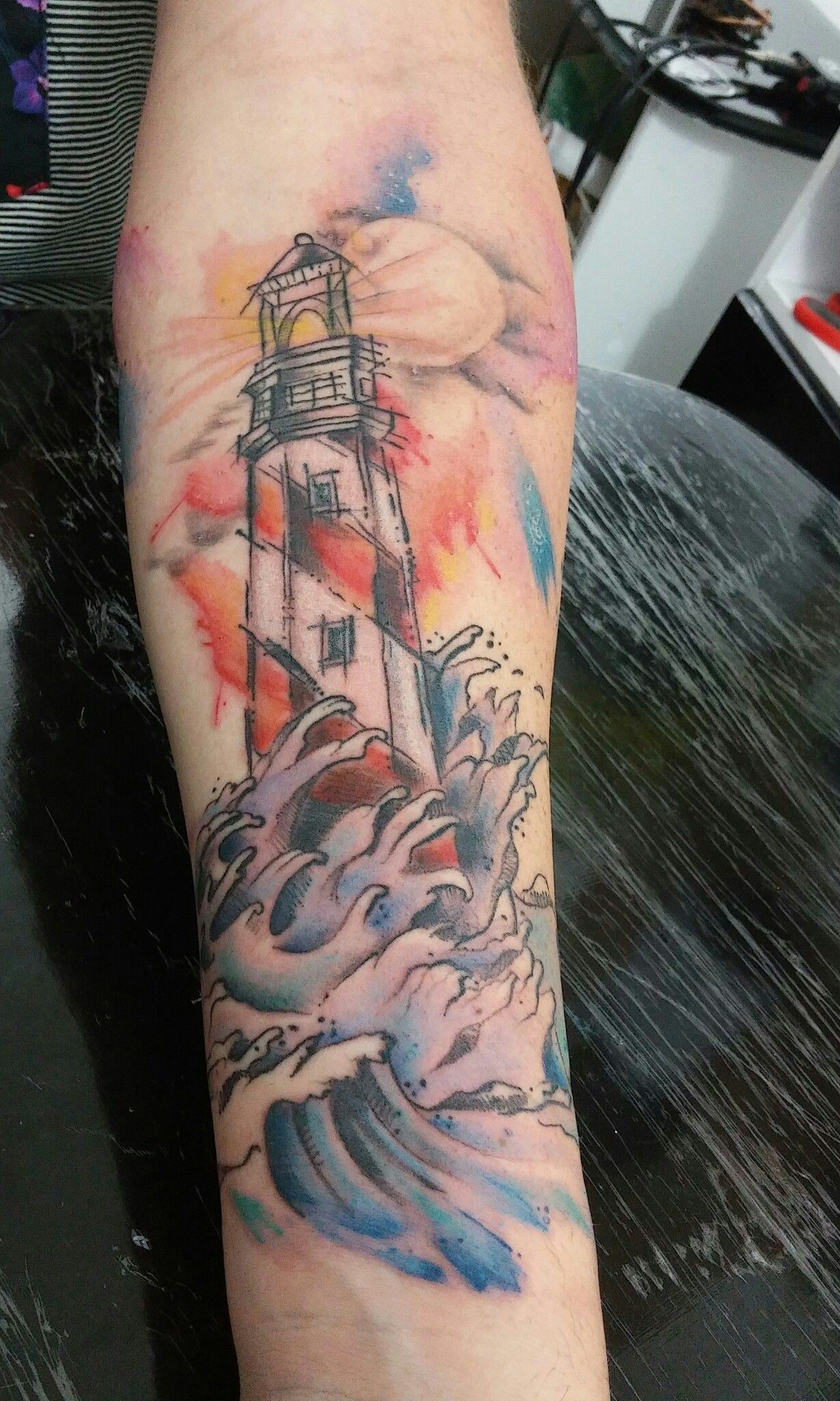 Tattoo Tatuagem Lighthouse Farol Watercolor Watercolortattoo pertaining to sizing 1229 X 2048
