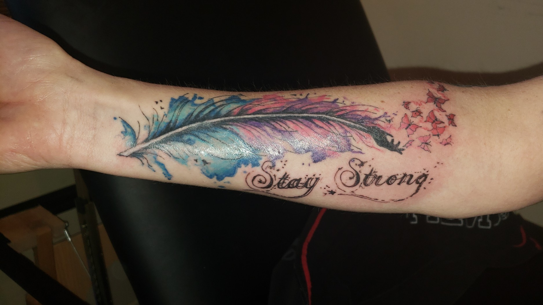 Tattoo Uploaded Melladdiction Staystrong Butterfly Hand within proportions 1875 X 1055