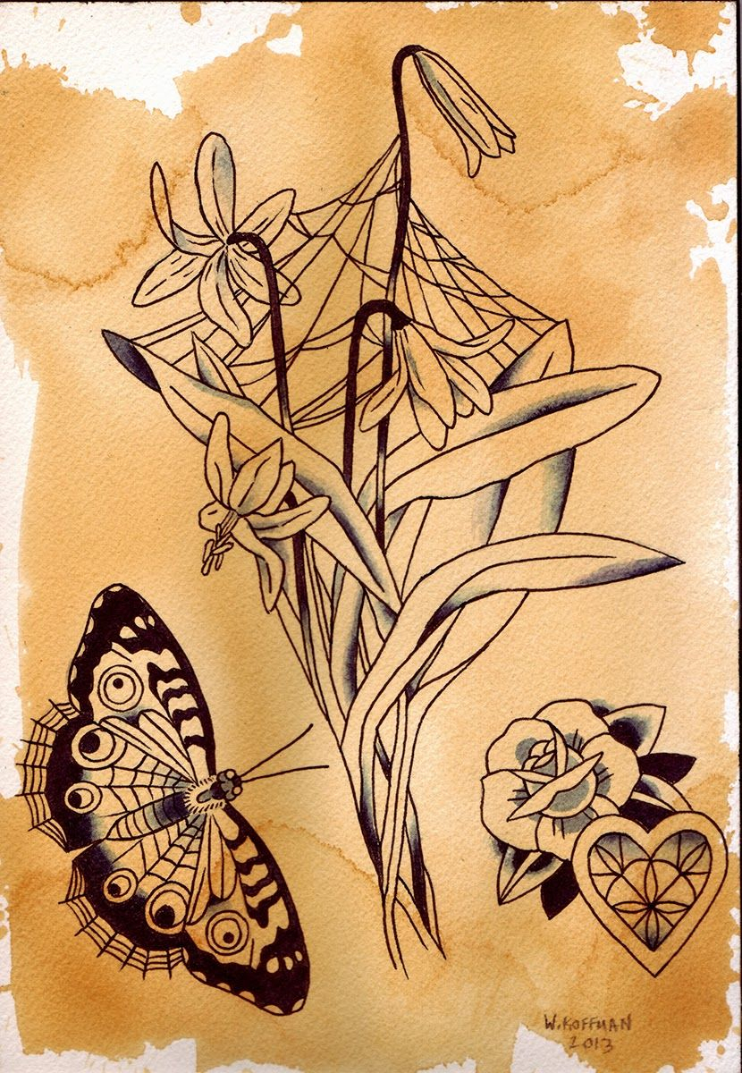 Tattooblackandgreyflowersspiderwebbutterflymothtraditional pertaining to measurements 830 X 1200