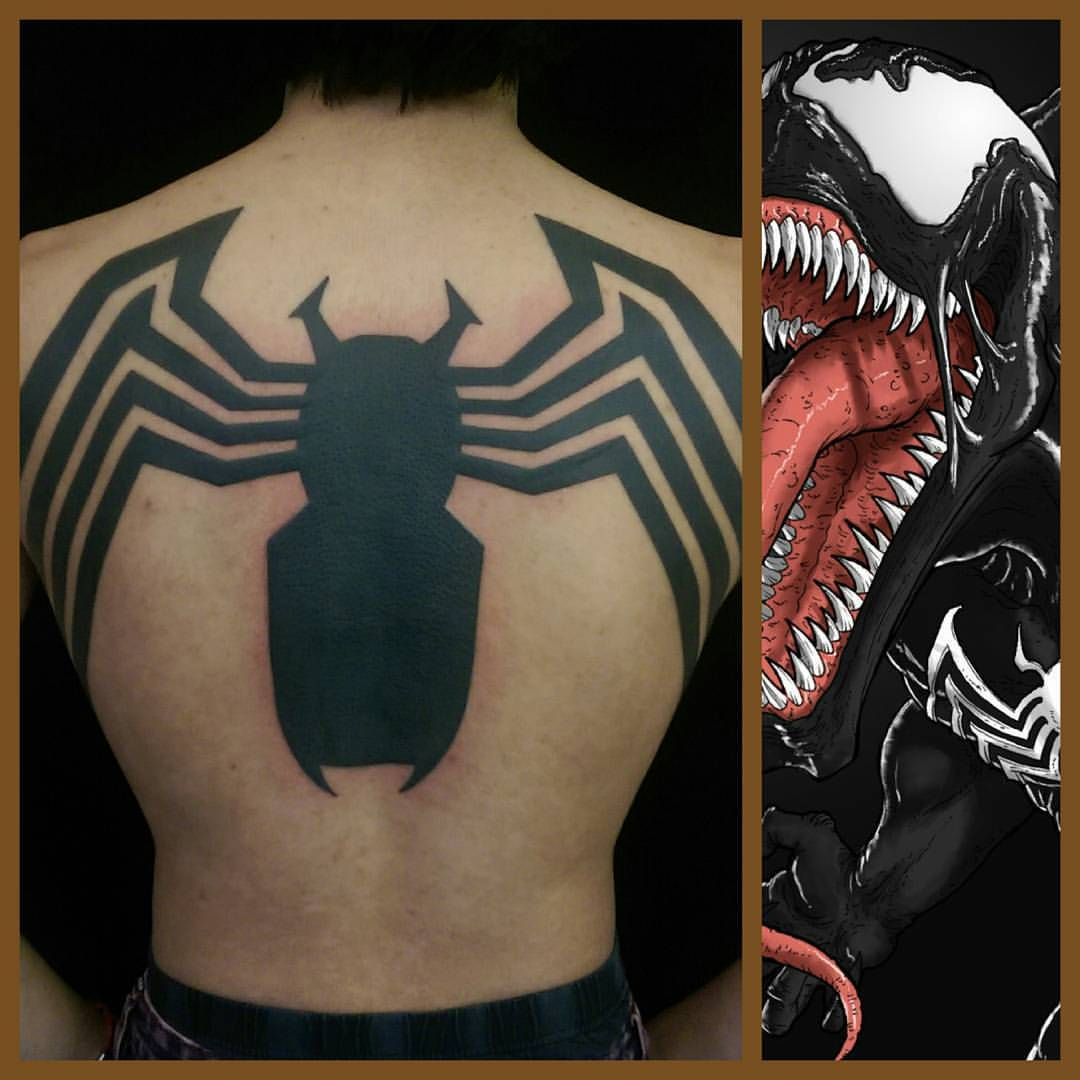Tattooed Nerd Venom Backpiece For Kevin His First Tattooat within proportions 1080 X 1080