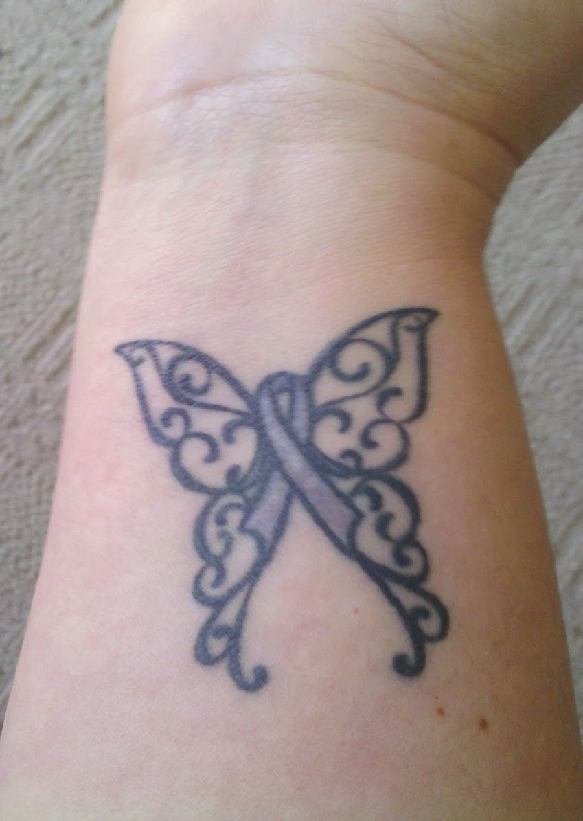 Tattoos For Women Butterfly Tats Cancer Ribbon Tattoos Cancer regarding size 849 X 1195